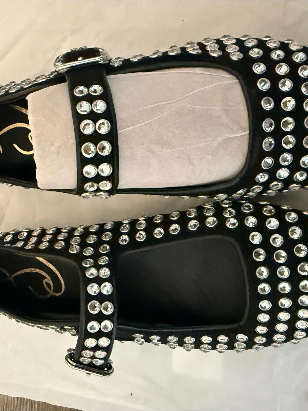 Sam Edelman Black Mary Jane Flats with Silver Studs - Picture 4 of 8